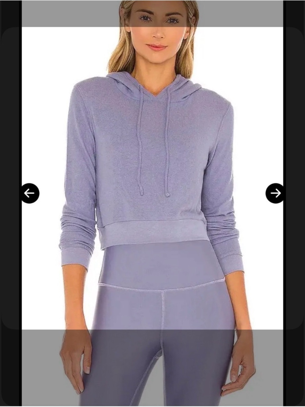 Alo Getaway Cropped Hoodie In Blue Moon Heather size medium